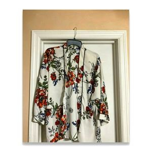 Polyester Floral Cardigan